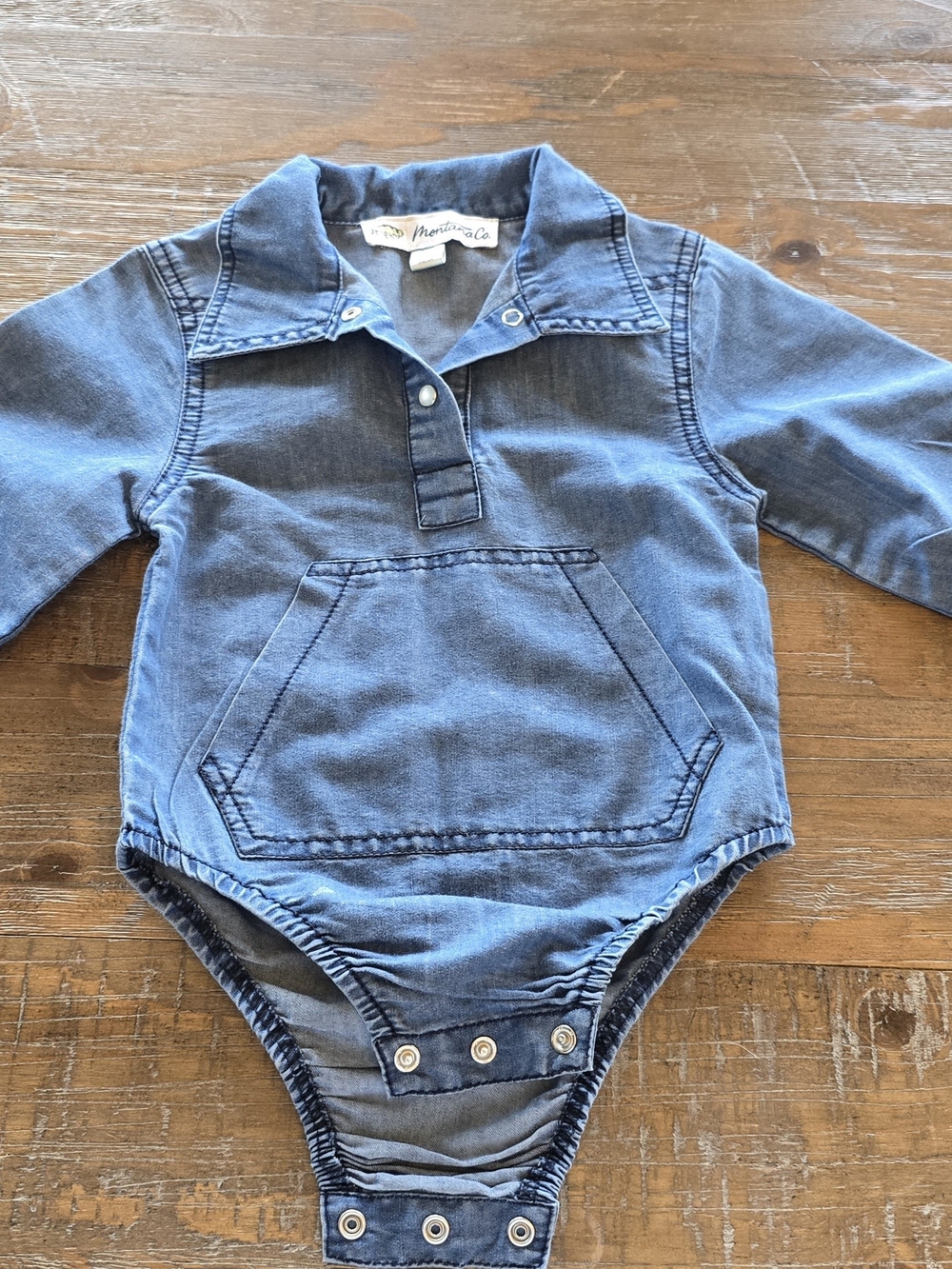 Montana Co. Baby Western Denim Bodysuit 12M
